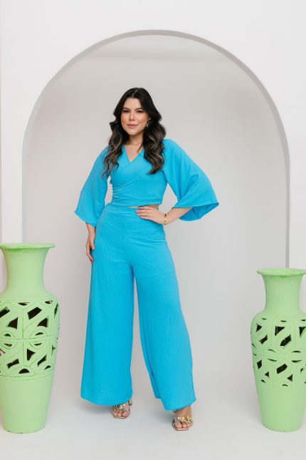Conjunto Calça Pantalona VS e Cropped Dani
