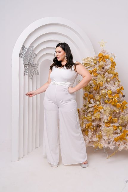 Macacão Pantalona Gabriela Branco